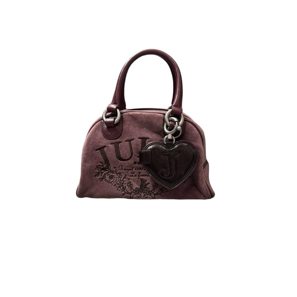 Juicy Couture Authentic Rare Vintage y2k Dusty Purple Velour Bowler Bag TOP MINT
